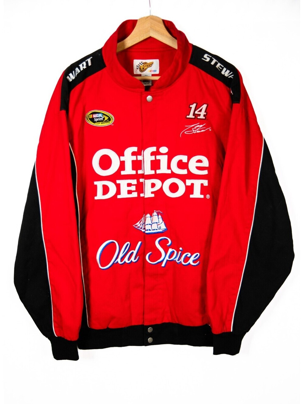 Vintage Nascar Tony Stewart Old Spice Office Depot Jacket Winner's Circle Mens L